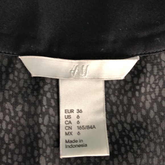 H&M Halter Black With White Dot Print Dress Size 6 - Picture 8 of 11